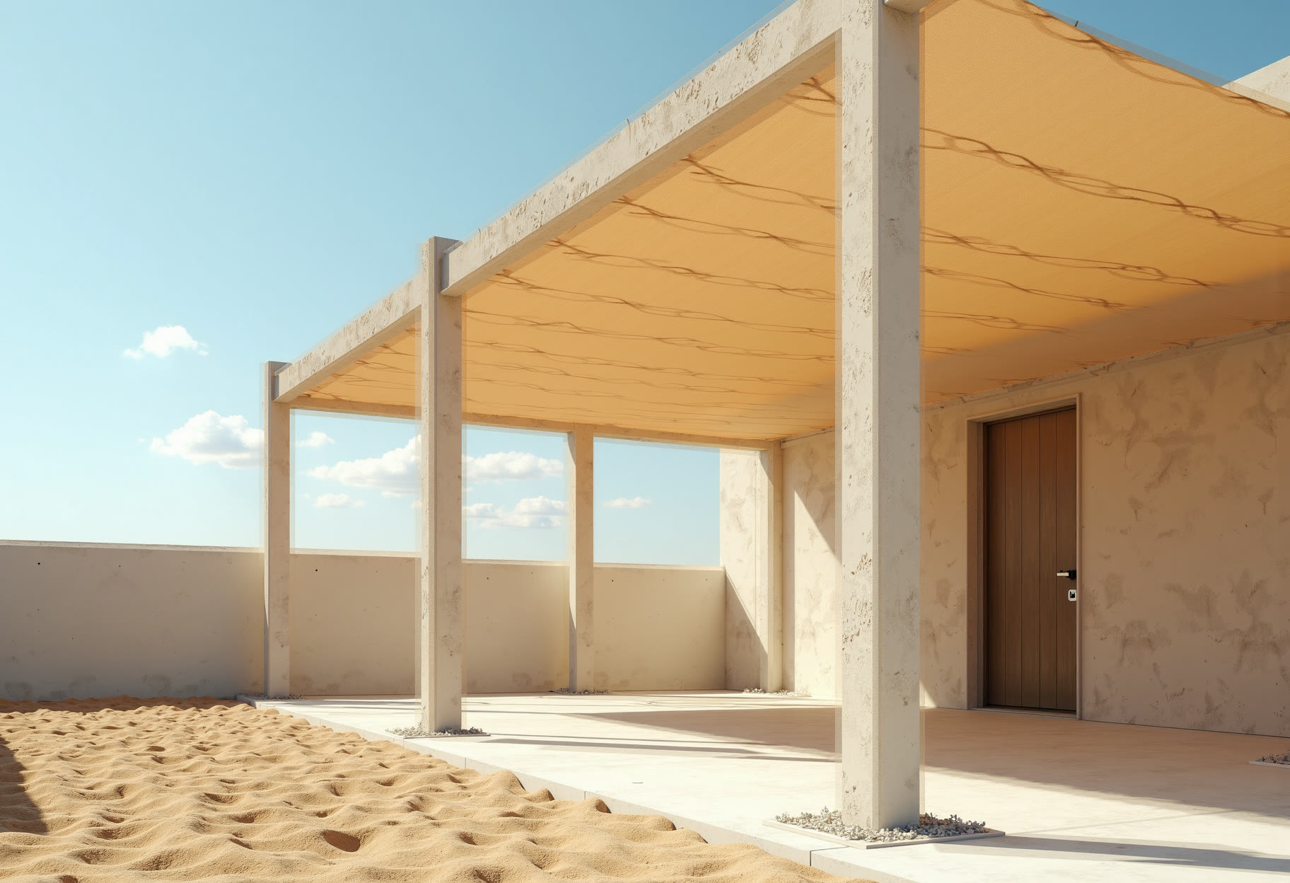 Patio cover posts anchored in slab