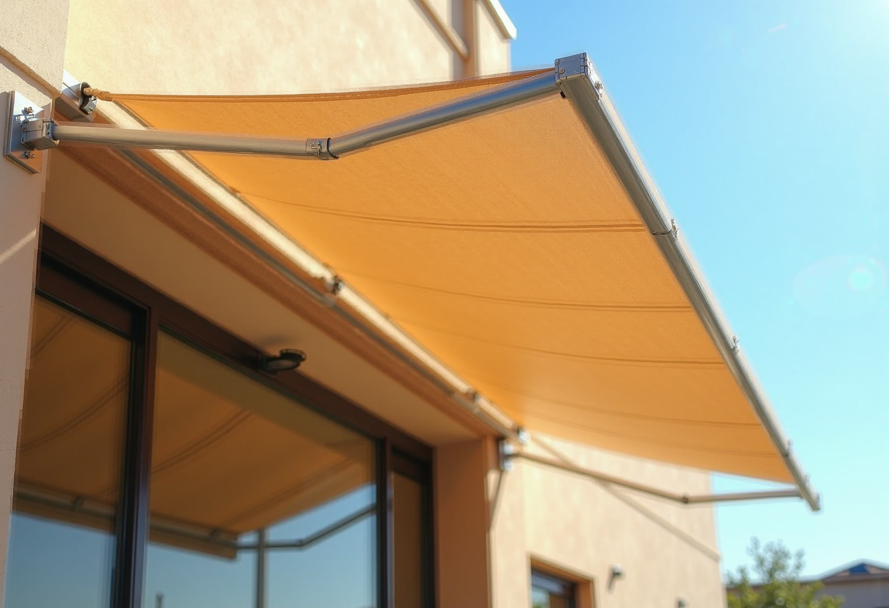 Storefront canopy with side skirts